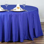 Polyester 132" Round Tablecloth Royal Blue - Seamless Chic Table Cover