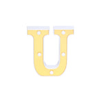 3D Marquee Letter "U" Warm White 5 LED Lights Gold - Chic Light-Up Decor for Events 6"