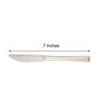 25-Pack Plastic Knives Clear Gold Glitter Classic Heavy Duty - Decorative Disposable Cutlery 7"