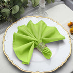 5 Pack Polyester 17"x17" Napkins Apple Green - Durable & Wrinkle Resistant Dinner Napkins