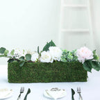 Metal Planter Box Rectangle with Inner Lining Green Preserved Moss - Rustic Flower Basket Decor 23"