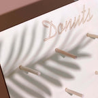 Natural Wood Rectangle Donut Wall Stand - Space Saving Detachable Rustic Chic Doughnut Pegboard Dessert Display Pretzel Bagel Holder 19"