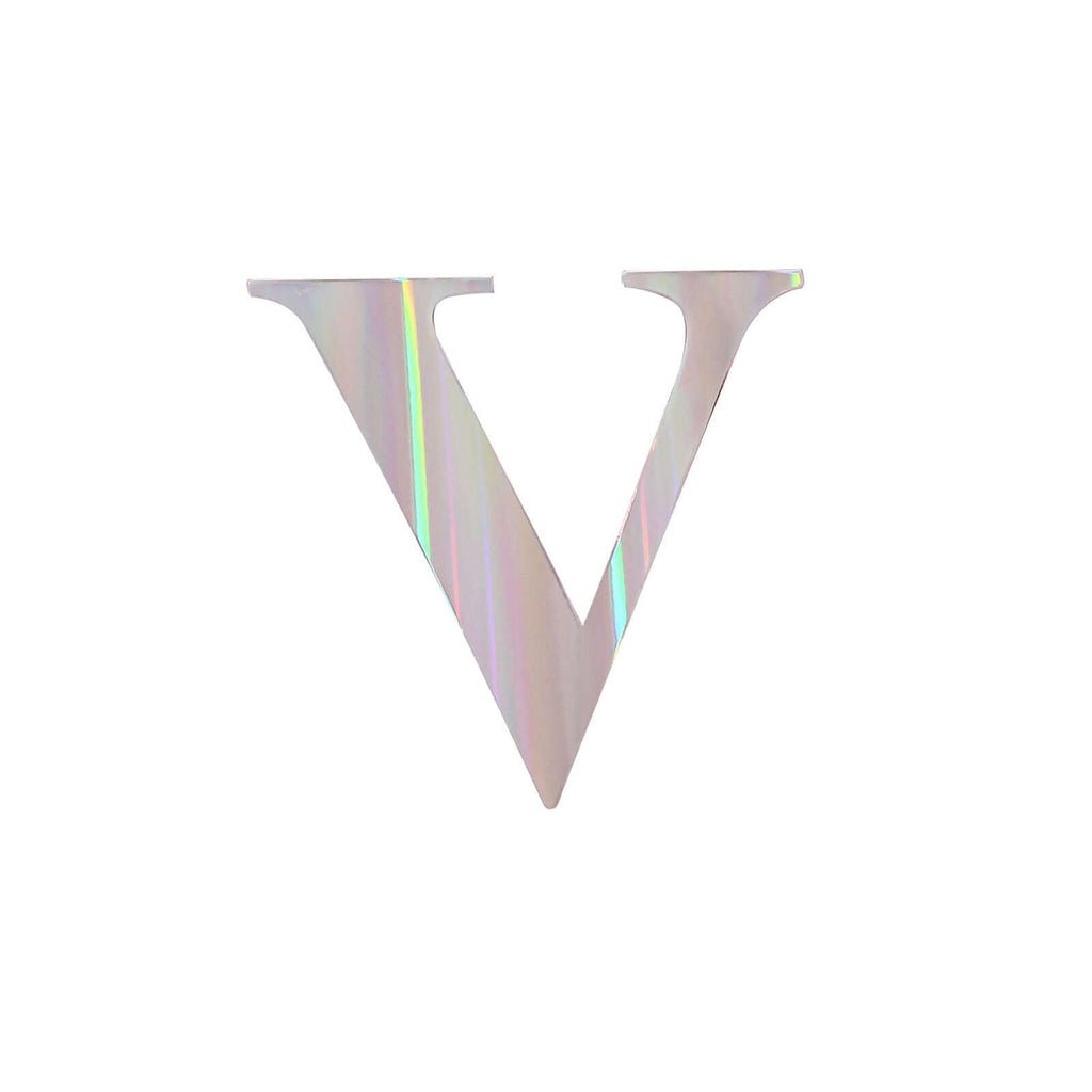 4 Pack 5" Iridescent Alphabet Stickers Banner, Customizable Stick on Letters - V