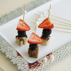 100-Pack Bamboo Cocktail Picks Natural Pearl Decorative Top Design - Eco Friendly Stir Sticks 5"