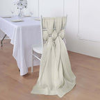 5 Pack Chiffon Chair Sashes Beige - Soft & Lightweight Designer Chair Bows 22"x78"