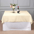 Polyester Square 70"x70" Tablecloth Beige - Wrinkle-Resistant & Durable Table Cover