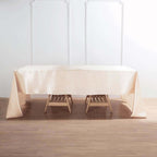 Satin Rectangular 60"x126" Tablecloth Beige - Smooth and Lustrous Table Cover