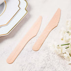100-Pack Birchwood Knives Natural - Eco Friendly Biodegradable Wooden Utensils for Rustic Themes & Outdoor Parties 7"