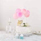 11 Pcs Balloon Cake Topper Blush, Pink and White - Whimsical Clustered Mini Garland Cake Inserts DIY Party Decorations