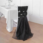 5 Pack Chiffon Chair Sashes Black - Soft & Lightweight Designer Chair Bows for Stylish DIY Chair Accents 22"x78"