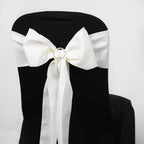 5 Pack Polyester Chair Sashes Ivory 6"x108"
