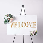 65" Black Metal Sign Holder Easel Stand, Collapsible Tripod Stand