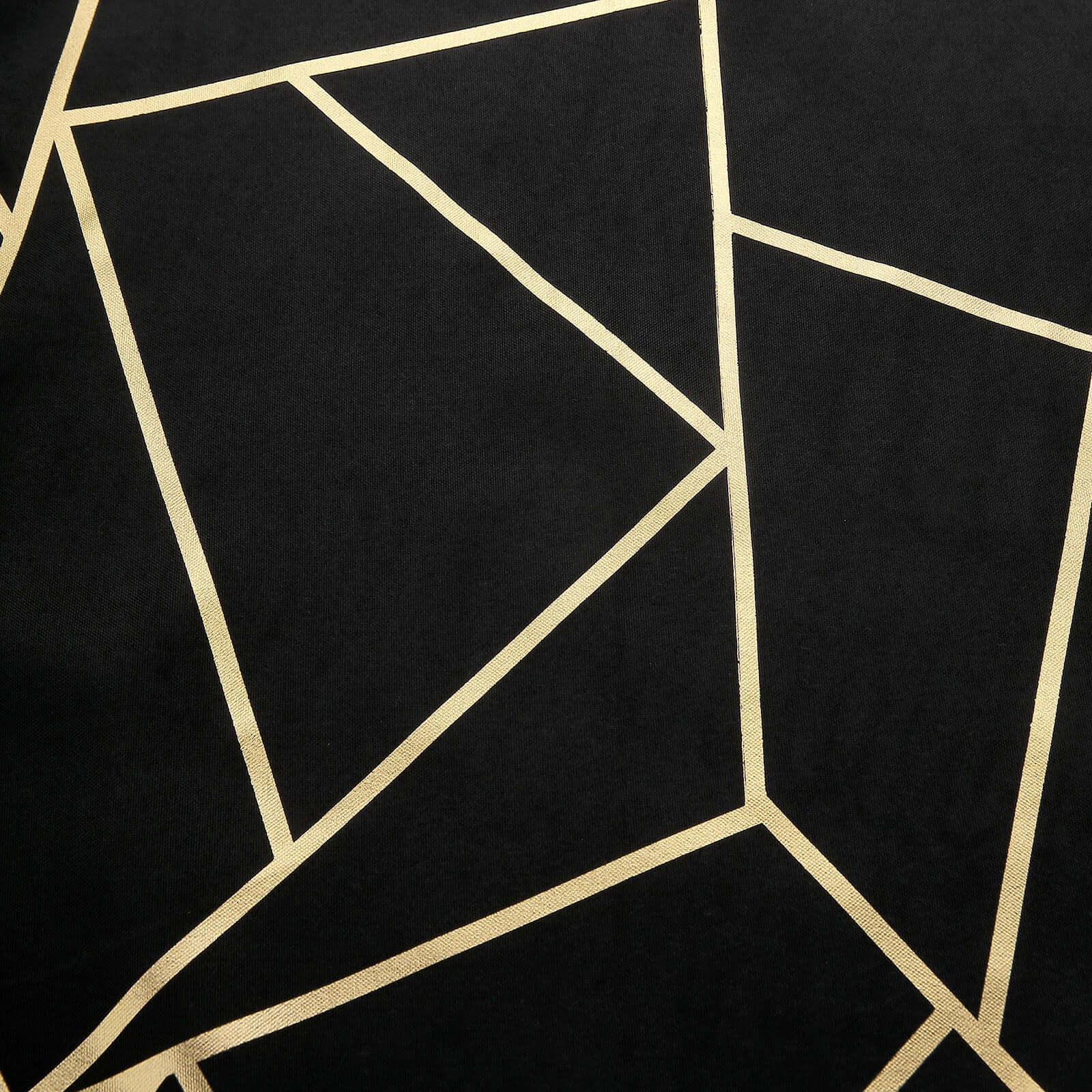 5 Pack Polyester 20"x20" Napkins Black with Gold Geometric Foil Pattern - Modern Reusable Dinner Napkins