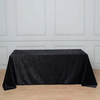 Premium Velvet 90"x132" Rectangle Tablecloth Black - Reusable Soft & Polished Seamless Table Cover for Luxury Weddings & Events