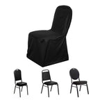 Scuba Stretch Chair Cover Black for Banquet Chairs Slim Fit Design - Wrinkle Free and Durable Slipcover