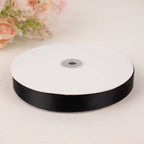 100 Yards 7/8" Black Single Face Decorative Satin Ribbon