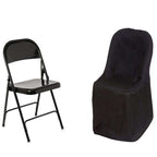 Satin Chair Covers for Folding Chairs Black with Glossy Sheen - Reusable Covers