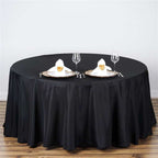 Polyester 108" Round Tablecloth Black - Wrinkle-Resistant and Stylish Table Cover