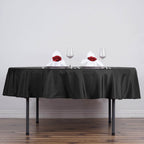 Polyester 90" Round Tablecloth Black - Stain and Wrinkle-Resistant Table Cover for Party & Gatherings