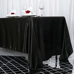 Satin Rectangular 72"x120" Tablecloth Black - Smooth & Easy to Maintain Table Cover