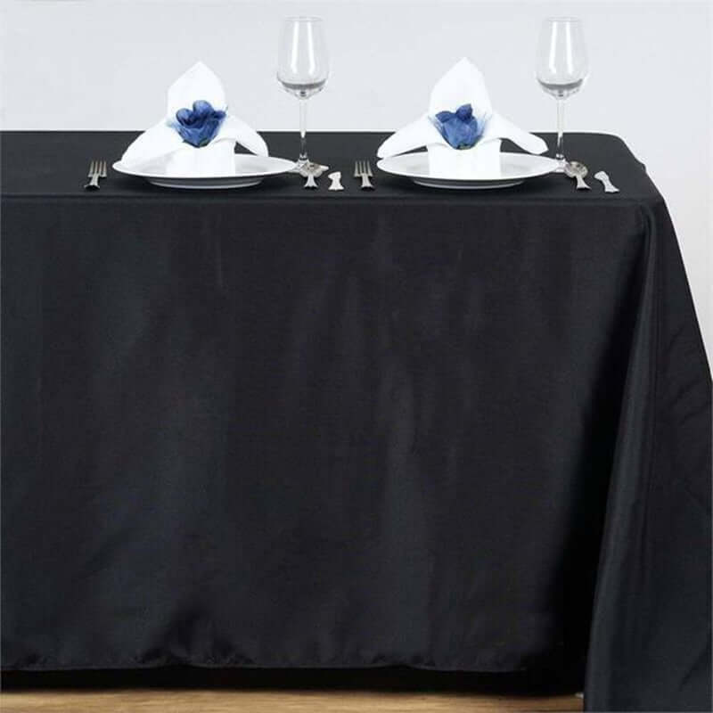 Polyester 54"x96" Rectangle Tablecloth Black - Wrinkle-Resistant & Easy-to-Care Table Cover