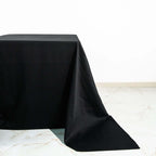 100% Cotton 90"x90" Square Tablecloth Black Linen - Soft & Breathable Fabric Table Cover