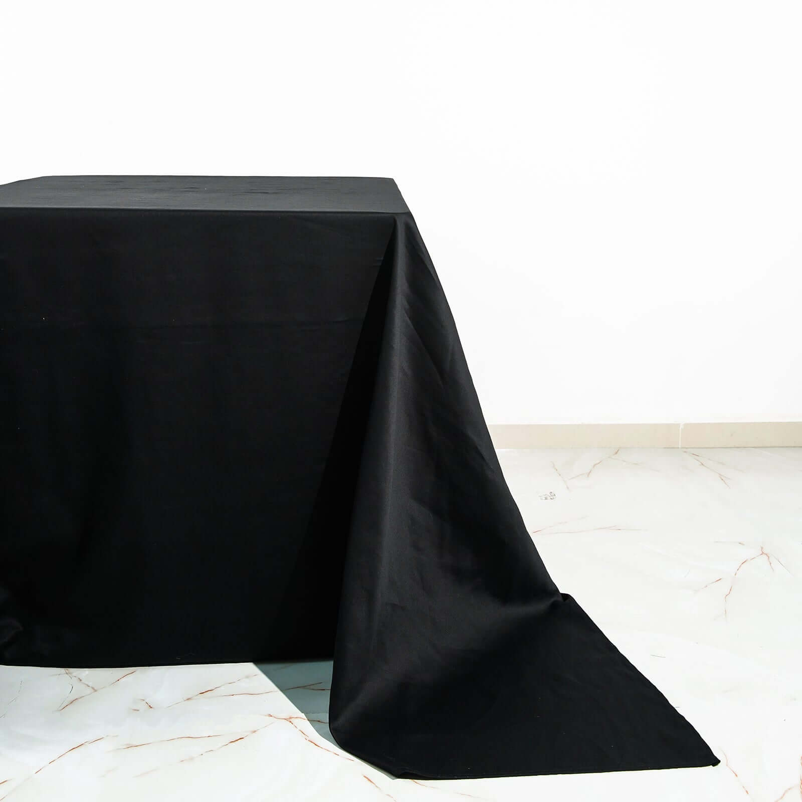100% Cotton 90"x90" Square Tablecloth Black Linen - Soft & Breathable Fabric Table Cover