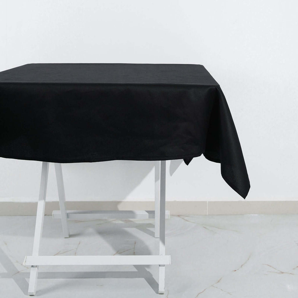 100% Cotton 54"x54" Square Tablecloth Black Linen - Soft & Breathable Fabric Table Cover
