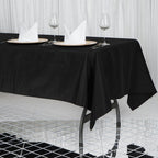 Premium Polyester 60"x102" Rectangle Tablecloth Black - Durable 220GSM Wrinkle-Resistant Table Cover for Weddings & Events