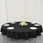 Premium Polyester 70" Round Tablecloth Black - Stain and Wrinkle-Resistant 220GSM Table Cover