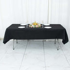 Premium Polyester 54"x96" Rectangle Tablecloth Black - Durable 220GSM Stain-Resistant Fabric Table Cover
