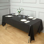 5-Pack Plastic Table Covers Black Rectangle - Reliable PVC Disposable Covers for Gatherings 54"x108"