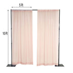 2 Pack Blush Sheer Chiffon Event Curtain Drapes, Durable Flame Resistant Organza Backdrop Event Panels With Rod Pockets - 10ftx10ft
