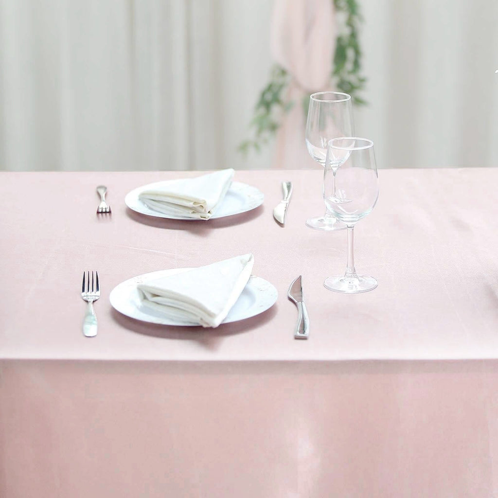 Satin Rectangular 60"x102" Tablecloth Blush - Smooth and Lustrous Table Cover