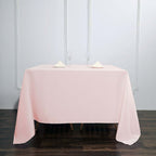 Polyester Square 90"x90" Tablecloth Blush - Wrinkle-Resistant & Durable Table Cover