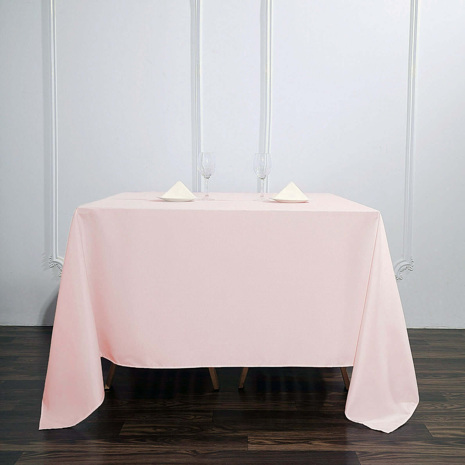 Polyester Square 90"x90" Tablecloth Blush - Wrinkle-Resistant & Durable Table Cover