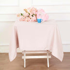 Polyester 54"x54" Table Overlay Square Tablecloth Blush - Wrinkle-Resistant & Durable Table Cover