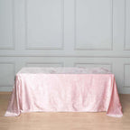 Premium Velvet 90"x132" Rectangle Tablecloth Blush - Reusable Soft & Seamless Table Cover