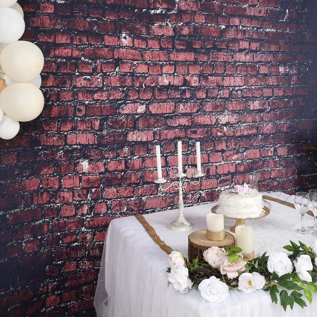 8ftx8ft Dark Red Vintage Brick Wall Vinyl Photo Shoot Backdrop
