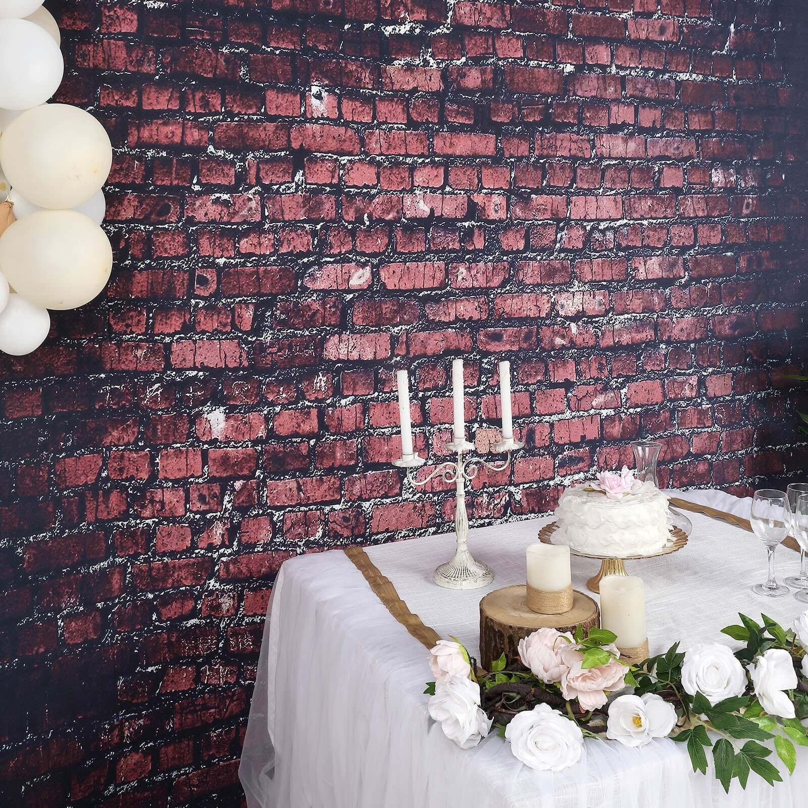 8ftx8ft Dark Red Vintage Brick Wall Vinyl Photo Shoot Backdrop