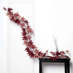 6ft Burgundy Artificial Silk Maple Leaf Hanging Fall Garland Vine