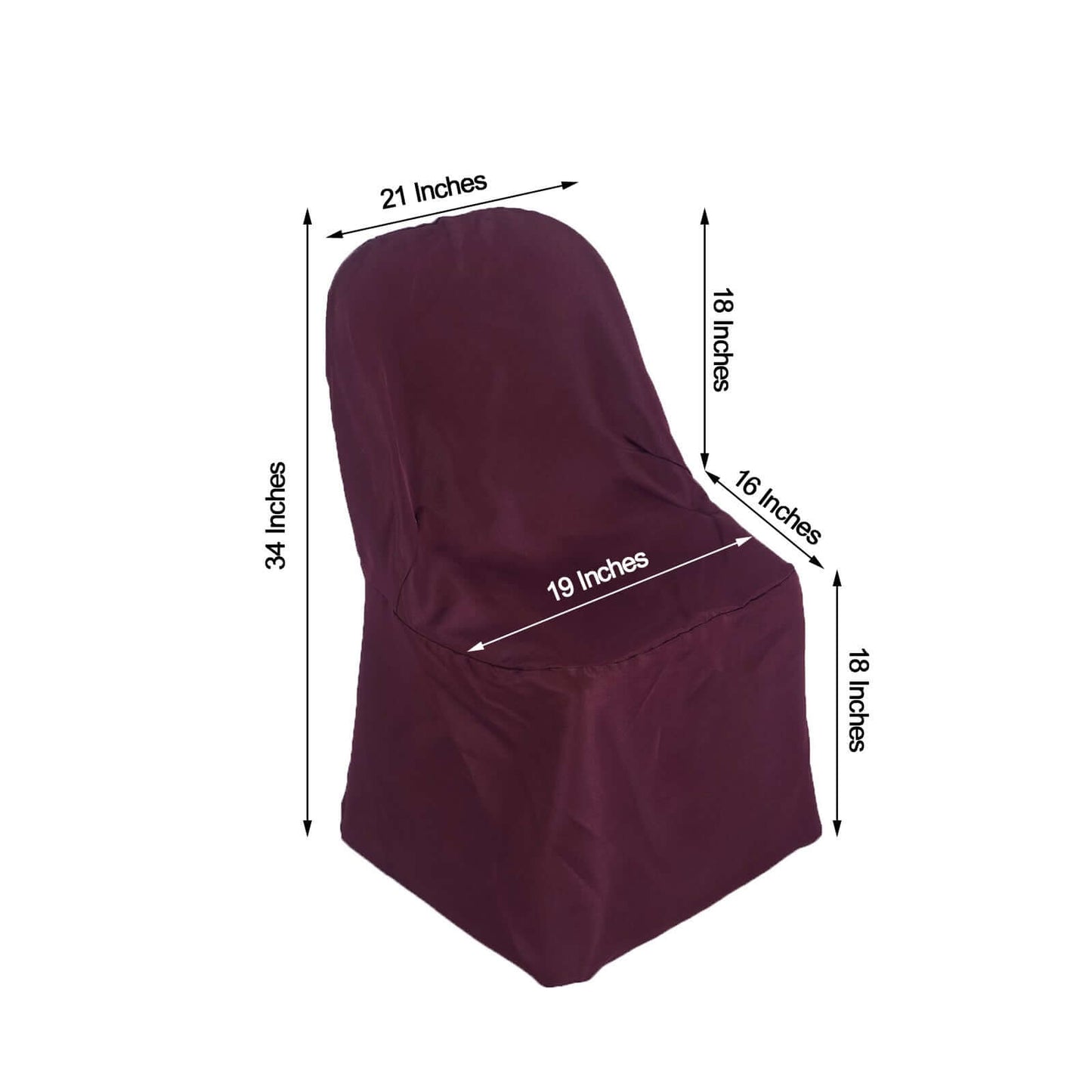 Polyester Slip On Folding Chair Covers Burgundy - Stain-Resistant Reusable Durable Fabric