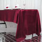 Satin Rectangular 60"x126" Tablecloth Burgundy - Smooth and Lustrous Table Cover