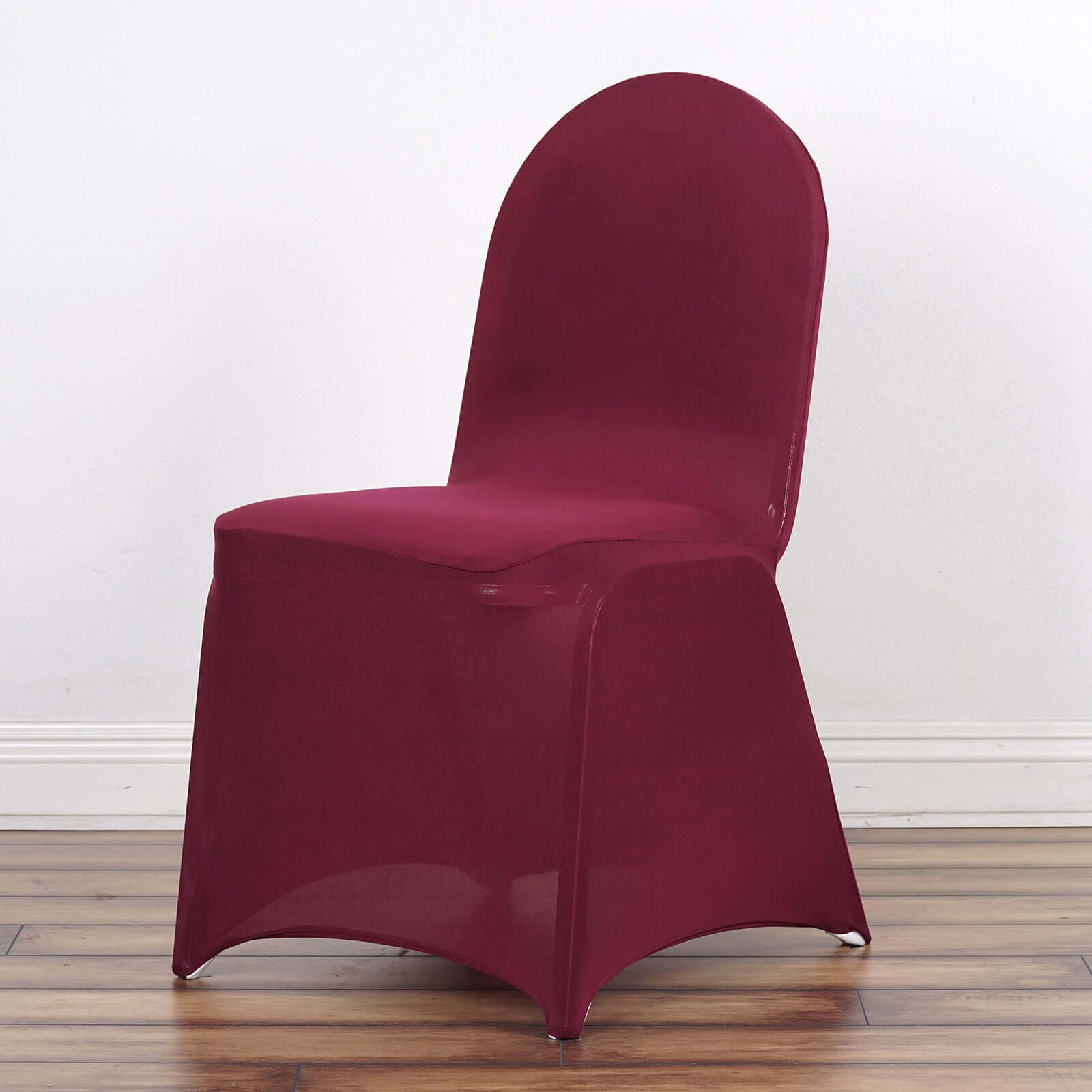 Spandex Chair Cover for Banquet Chairs Burgundy - Stretch 160GSM Fabric with Slip-On Slipcover