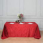 Premium Velvet 90"x132" Rectangle Tablecloth Burgundy - Reusable Soft & Seamless Table Cover