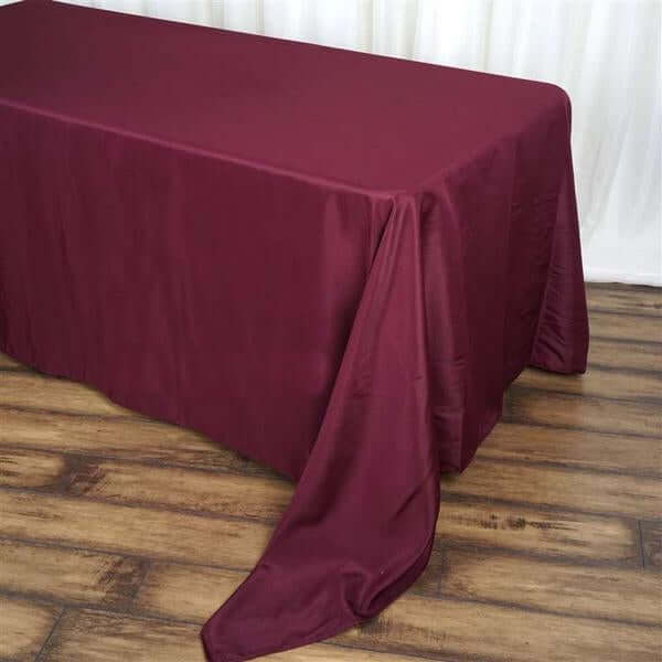 Polyester 90"x156" Rectangle Tablecloth Burgundy - Seamless Wrinkle-Resistant Table Cover