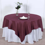 Polyester 70"x70" Table Overlay Square Tablecloth Burgundy - Wrinkle-Resistant & Durable Table Cover