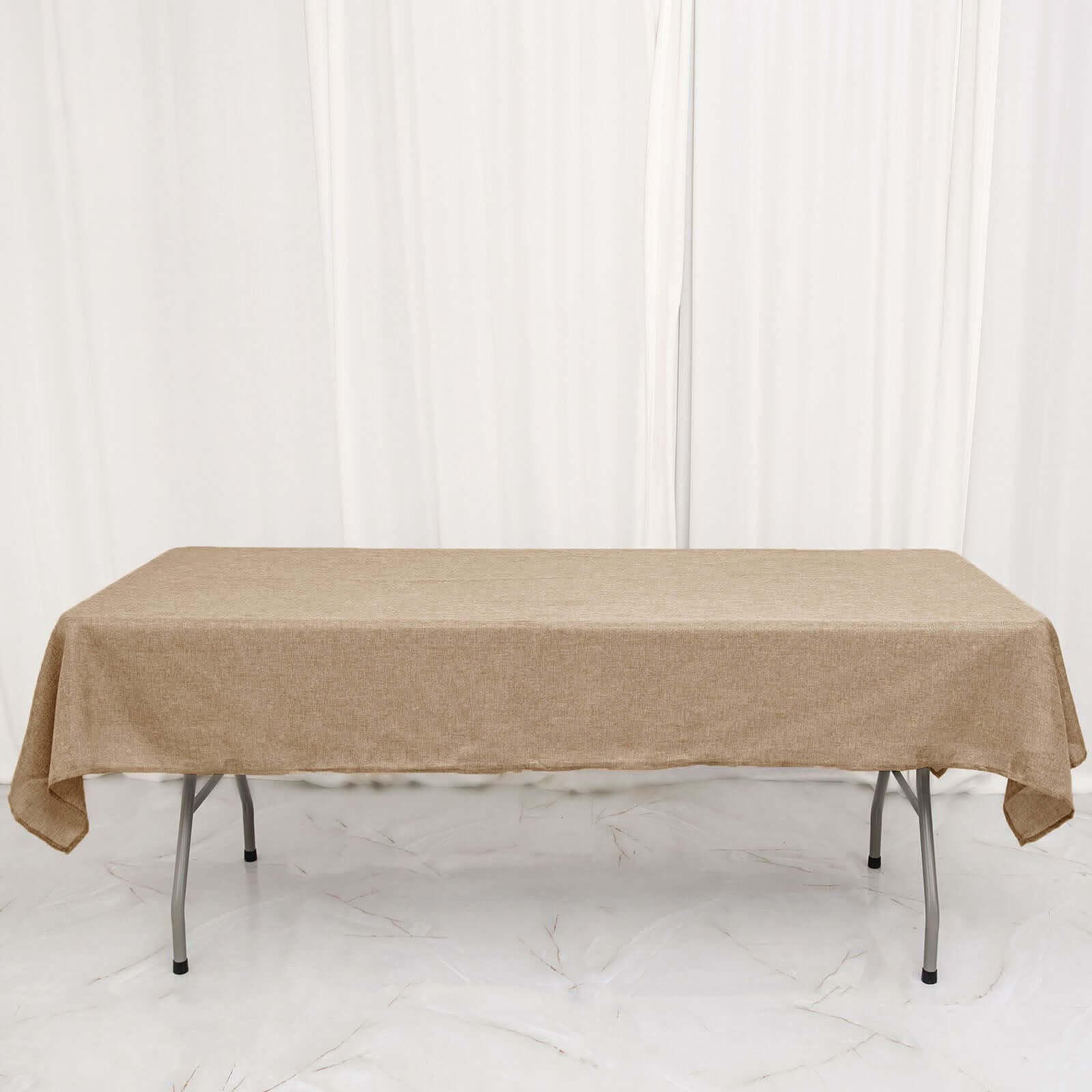 Faux Burlap Jute 54"x96" Rectangle Tablecloth Natural - Rustic Event Table Linen