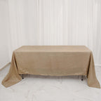 Faux Burlap Jute 60"x102" Rectangle Tablecloth Natural - Rustic Event Table Linen