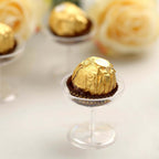 12-Pack Plastic Dessert Cup Candy Dishes Clear - Decorative Mini Pedestal Stands for Treats 2"